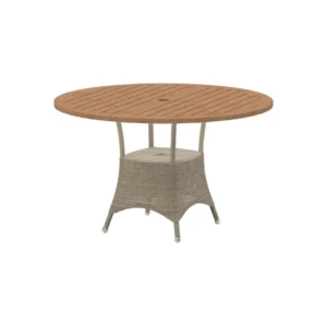Masa rotunda de exterior Cane-line Lansing 120 cm Natural/Taupe