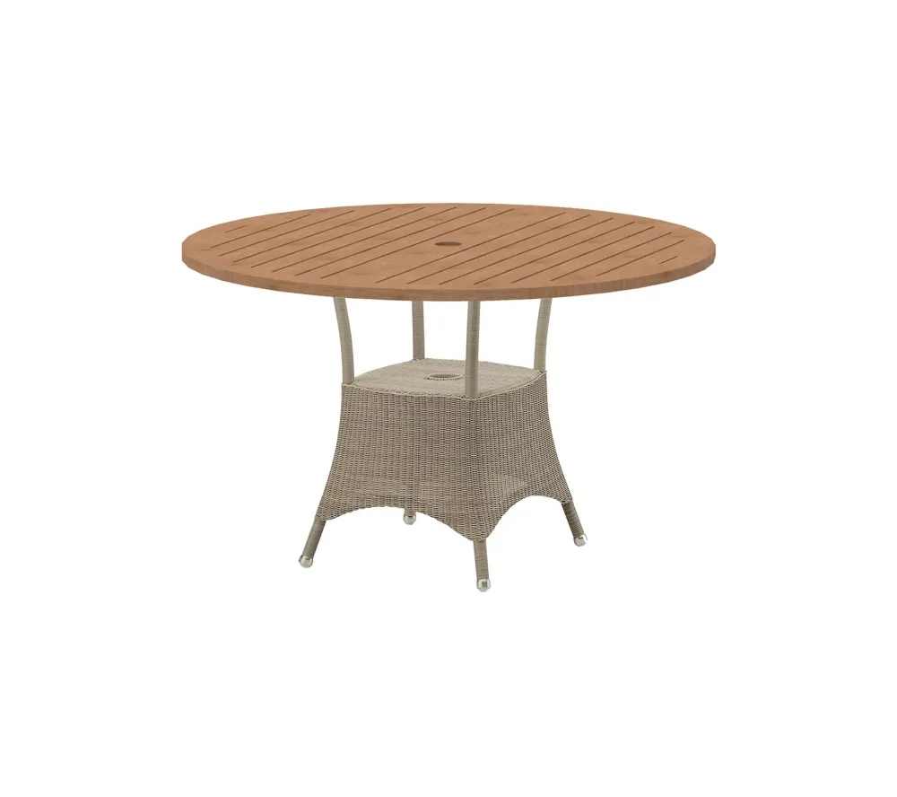 Masa rotunda de exterior Cane-line Lansing 120 cm Natural/Taupe