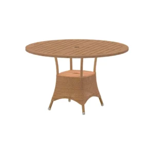 Masa rotunda de exterior Cane-line Lansing 120 cm Natural/Teak