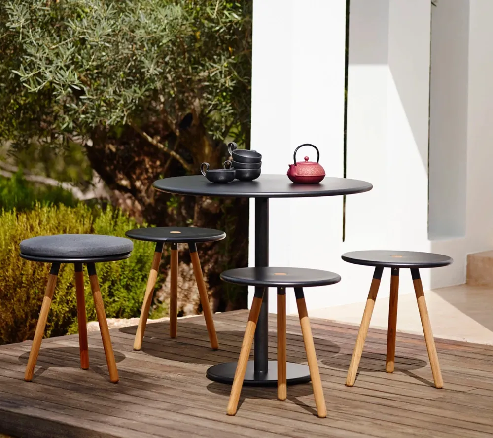 Masuta/taburet Cane-line Area Teak w/Lava grey