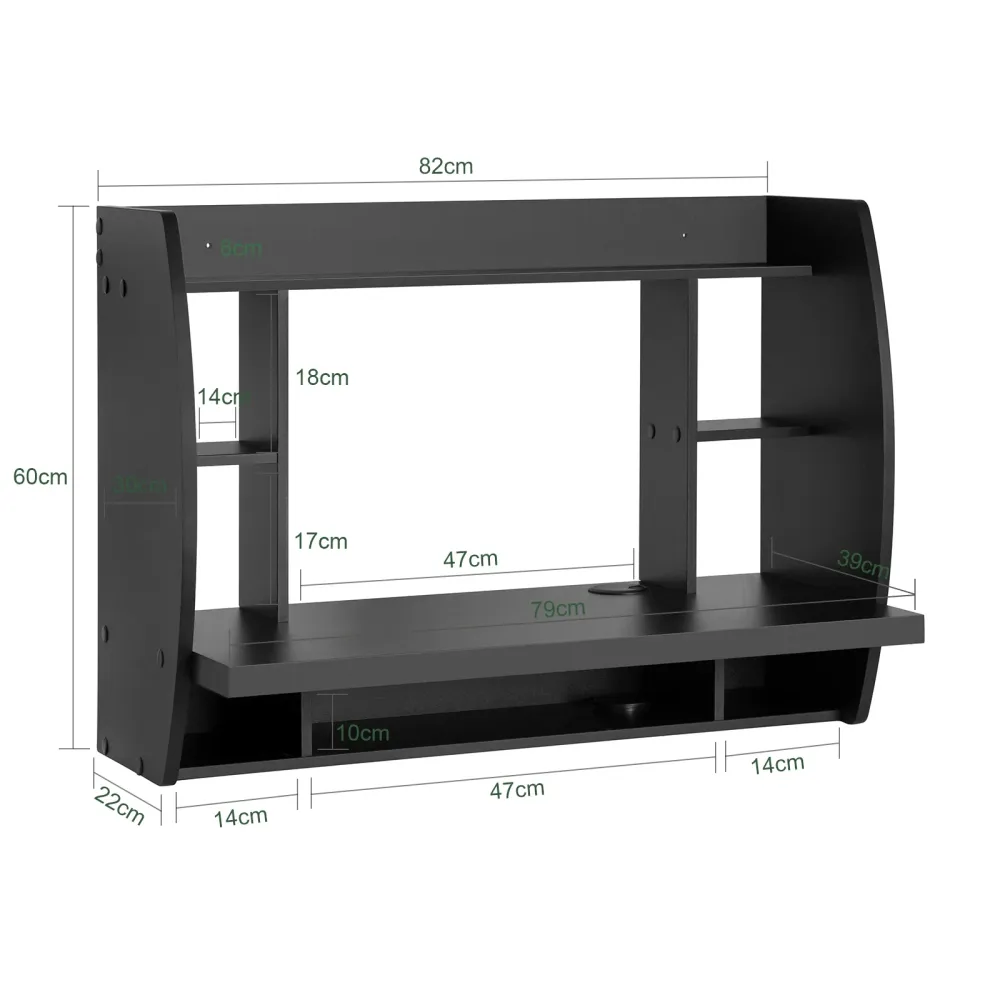 SoBuy Masa de perete 82x22x60cm FWT18-SCH