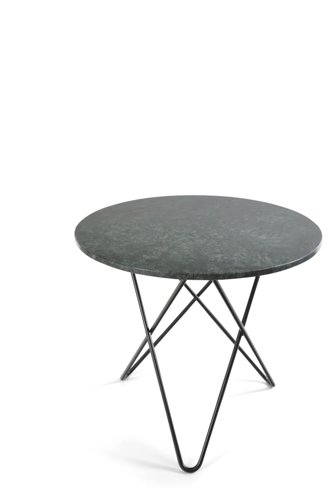 Masa dining, baza metal negru, marmura verde, O