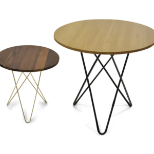 Masa dining, baza metal negru, stejar, O
