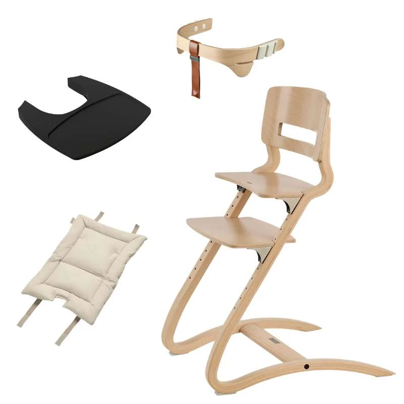Leander Louie™ Scaun înalt - Bătaie/Natural - Pachet 2