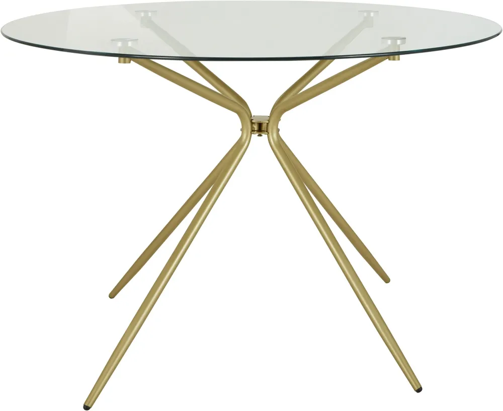 Masă INOSIGN Silvi din sticla, rotundă cu picioare din metal Ø 110 cm