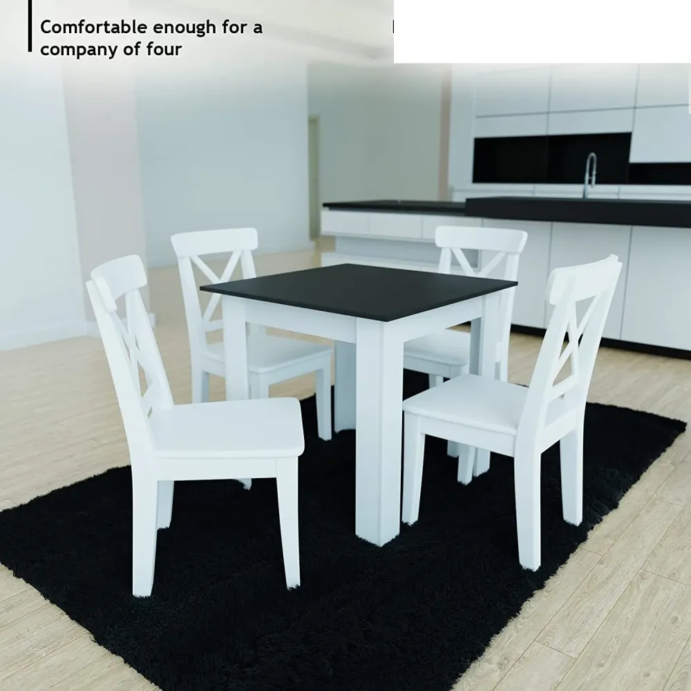 Masa cafea, patrata, lemn/MDF, alb, 80 x 80 x 76,5 cm