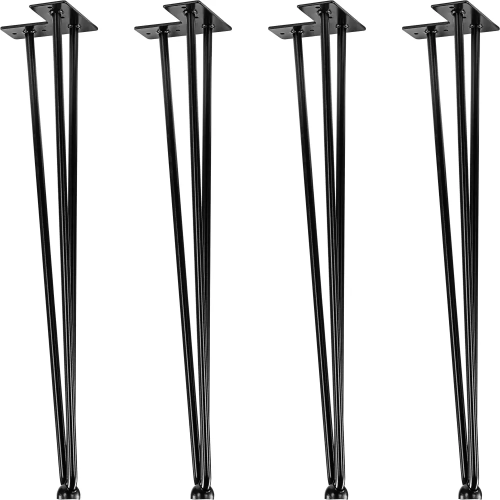 Set de 4 picioare de masa, 30 cm, 3 tije negru