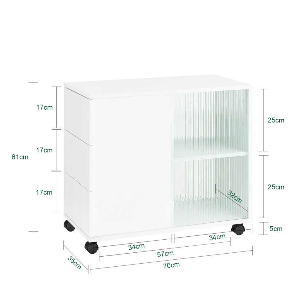 SoBuy Masuta de cafea cu roti 75x35x61cm FBT141-W