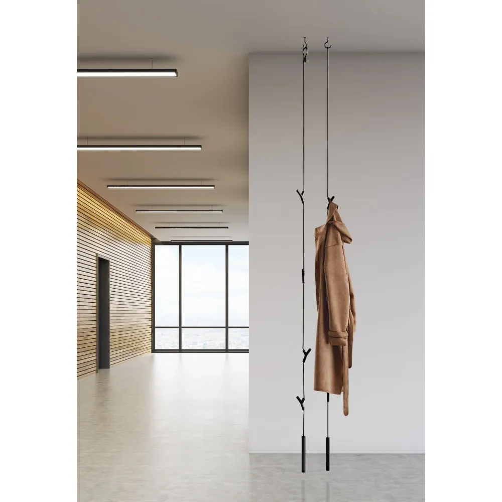Cuier metalic negru, 4 agatatoare, Wardrope