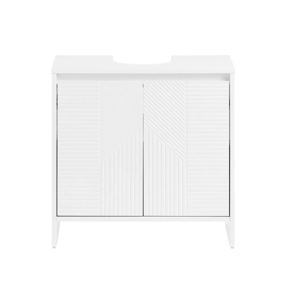 SoBuy BZR157-W Mobilier de baie, Dulap de baie cu economisire spațiului cu rafturi reglabile, alb, MDF, 60x61x30 cm