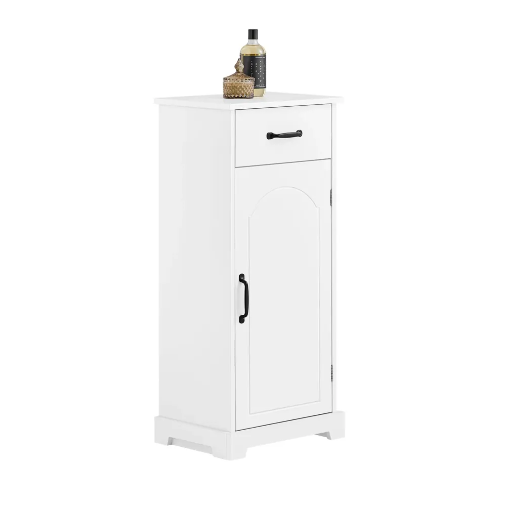 SoBuy BZR207-W Wall Dark Baie Dark Dulap Dulap de baie cu sertare și rafturi reglabile, sertar în lemn, rezistent la umidi...