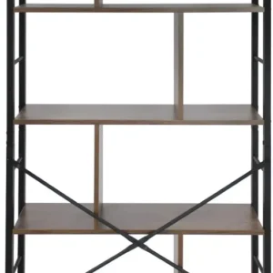 Raft pentru carti, cu 4 nivele, 79x30x155cm, maro