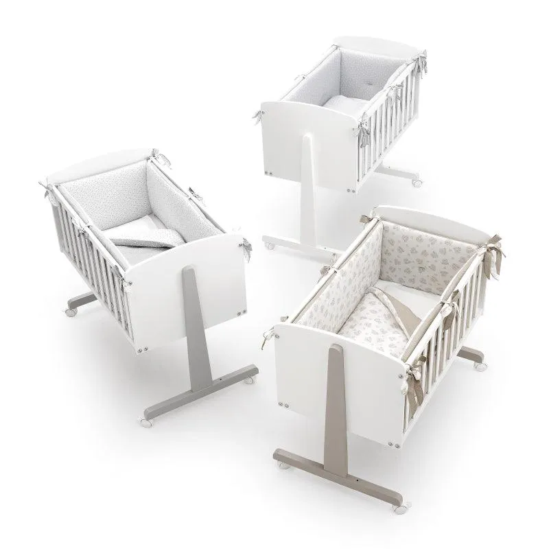 Patut co-sleeping Ninna Alb Lemn Fag salteluta & lenjerie inclusa Erbesi
