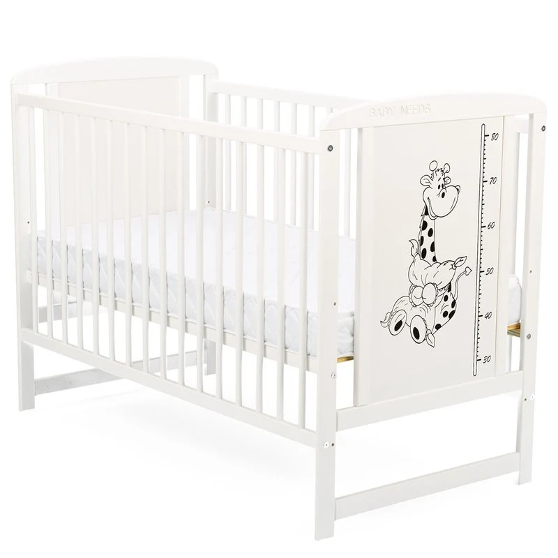 Patut din lemn bebe, 120x60 cm, Din lemn de pin si mdf, Stabil si rezistent, Inaltime saltea reglabila pe 3 nivele, Latera...