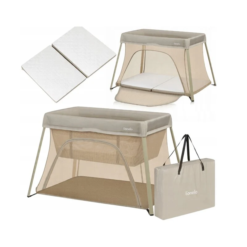 Patut multifunctional, Lionelo, Alice, 3 1, 2 trepte de inaltime pentru saltea, Pliabil, Material rezistent Oxford 300D, C...