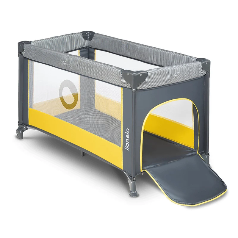 Patut pliant, Lionelo, Stefi, Cu un nivel, Cu intrare laterala cu fermoar, 2 roti, 120x60 cm, Conform cu standardul europe...