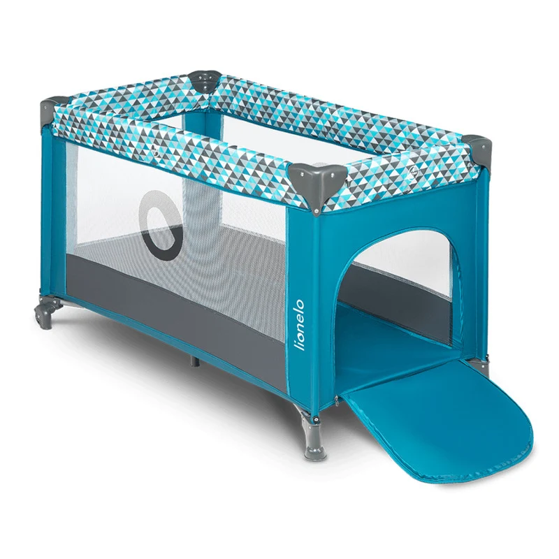 Patut pliant, Lionelo, Stefi, Cu un nivel, Cu intrare laterala cu fermoar, 2 roti, 120x60 cm, Conform cu standardul europe...
