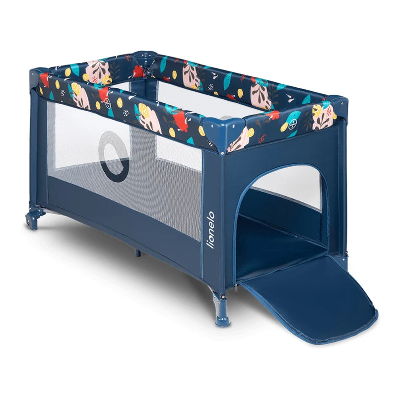 Patut pliant, Lionelo, Stefi, Cu un nivel, Cu intrare laterala cu fermoar, 2 roti, 120x60 cm, Conform cu standardul europe...