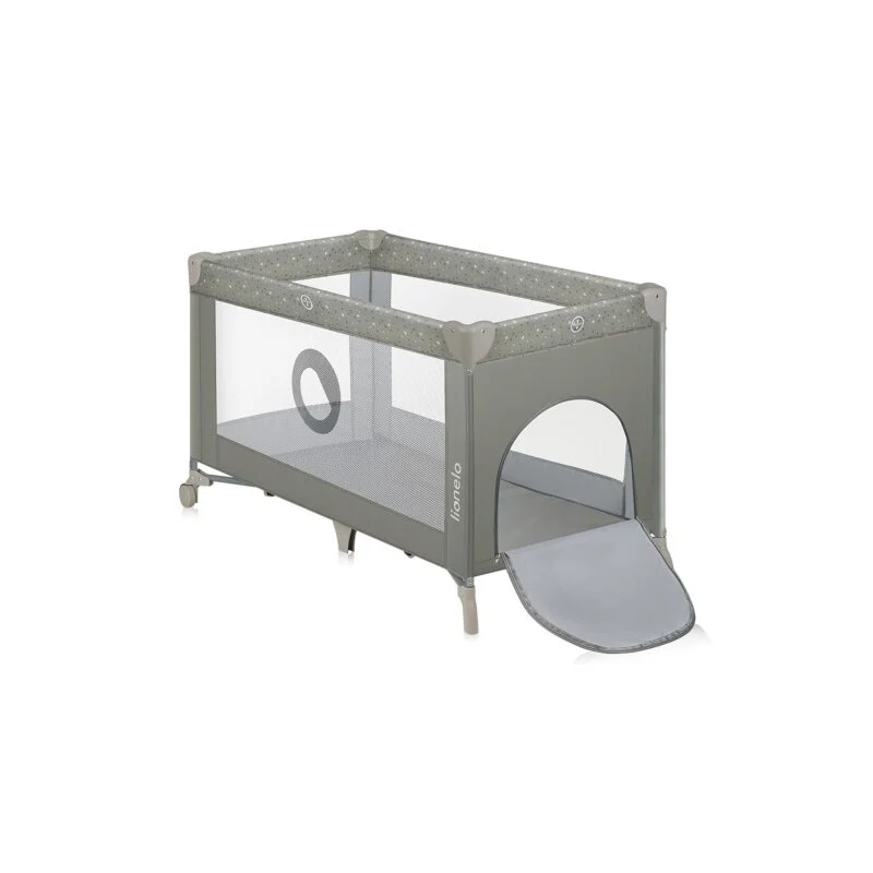 Patut pliant, Lionelo, Stefi, Cu un nivel, Cu intrare laterala cu fermoar, 2 roti, 120x60 cm, Conform cu standardul europe...