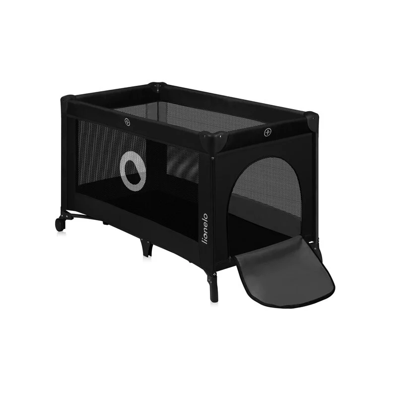 Patut pliant, Lionelo, Stefi, Cu un nivel, Cu intrare laterala cu fermoar, 2 roti, 120x60 cm, Conform cu standardul europe...