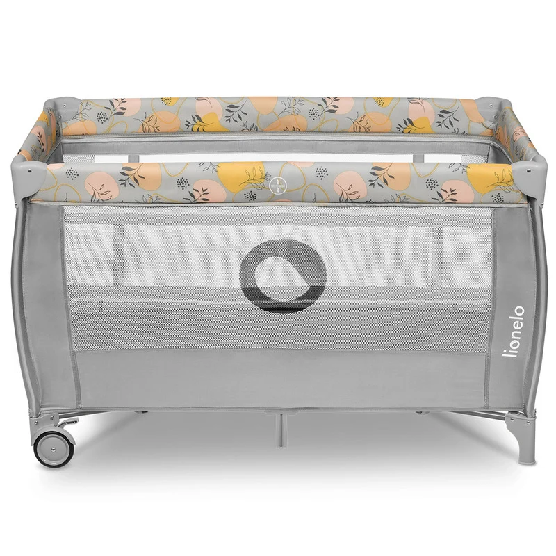 Patut pliant, Lionelo, Stefi Plus, Cu doua nivele, Cu intrare laterala cu fermoar, 2 roti, 120 x 60 cm, Conform cu standar...