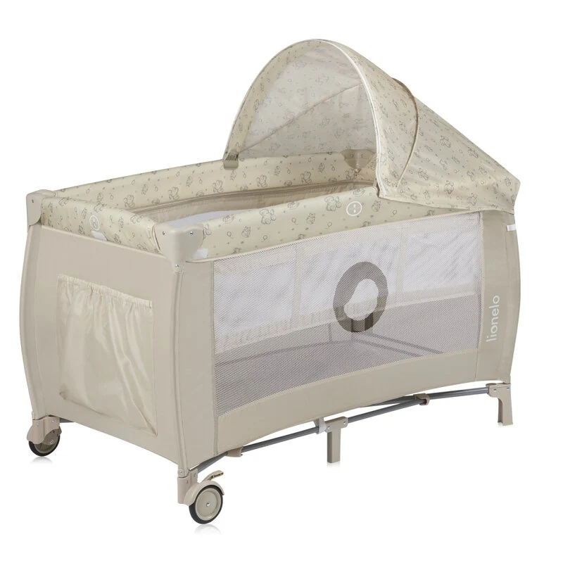 Patut pliant, Lionelo, Sven Plus, 120x60 cm, Cu doua nivele, Cu arcada jucarii, masuta de infasat, vibratii, melodii, conf...
