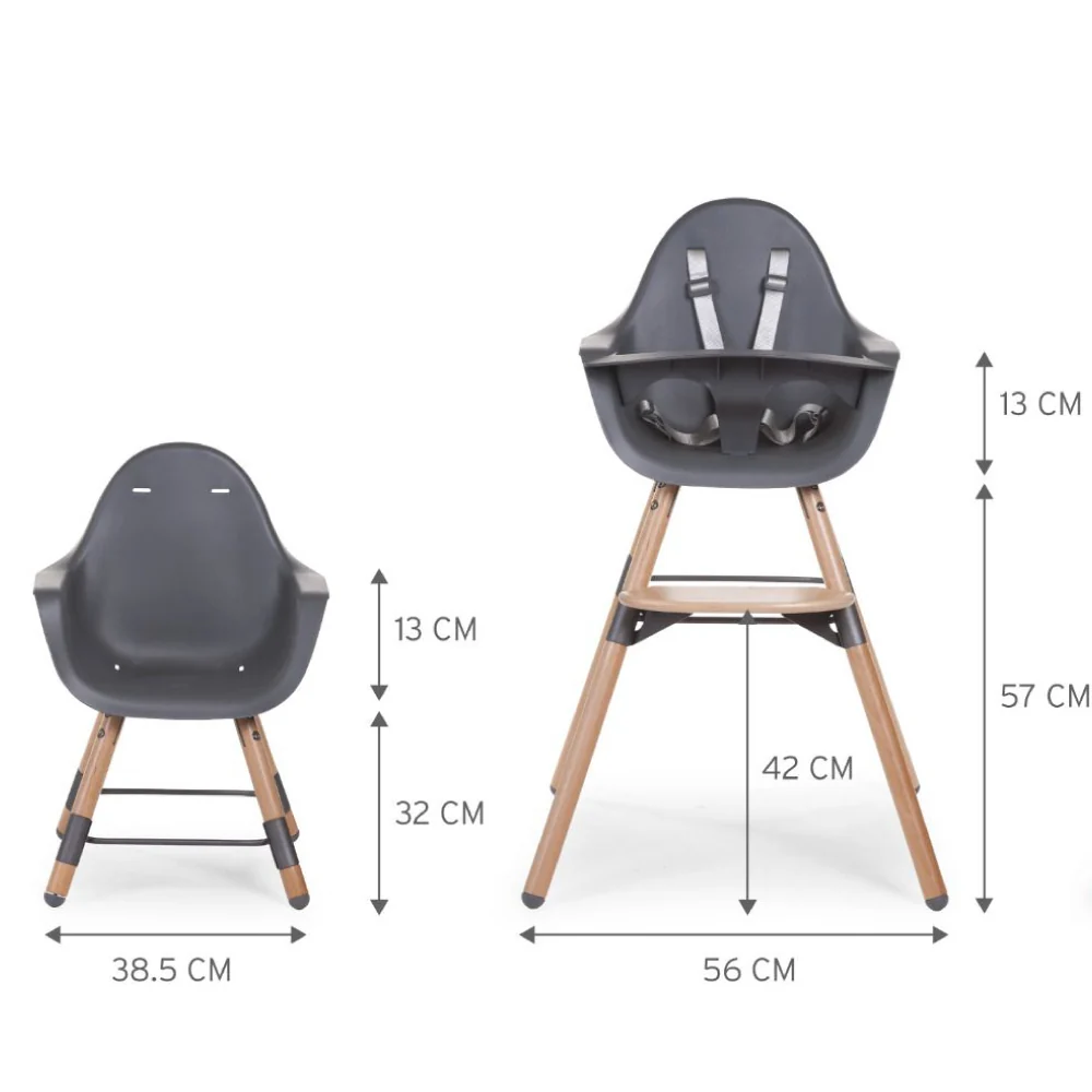 Scaun de masa reglabil inaltime Childhome Evolu 2 Natural Antracit