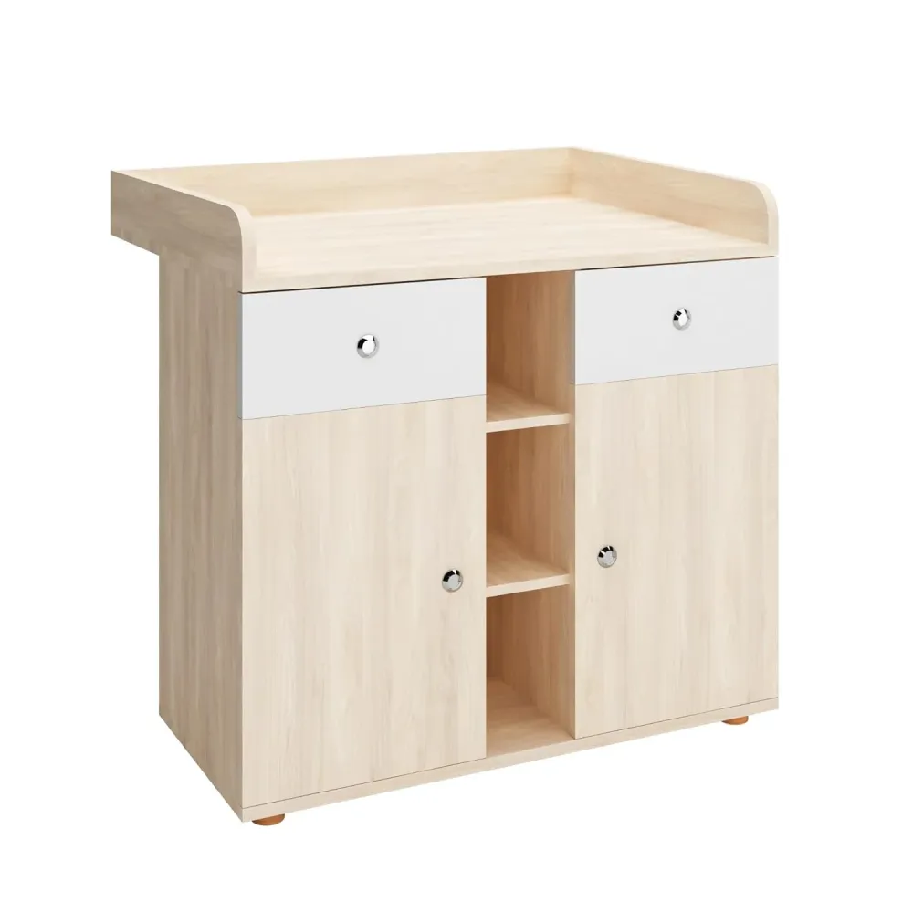 Comoda cu zona de infasare copil, 2 sertare mari si 5 compartimente, 90 x 69 x 92 cm