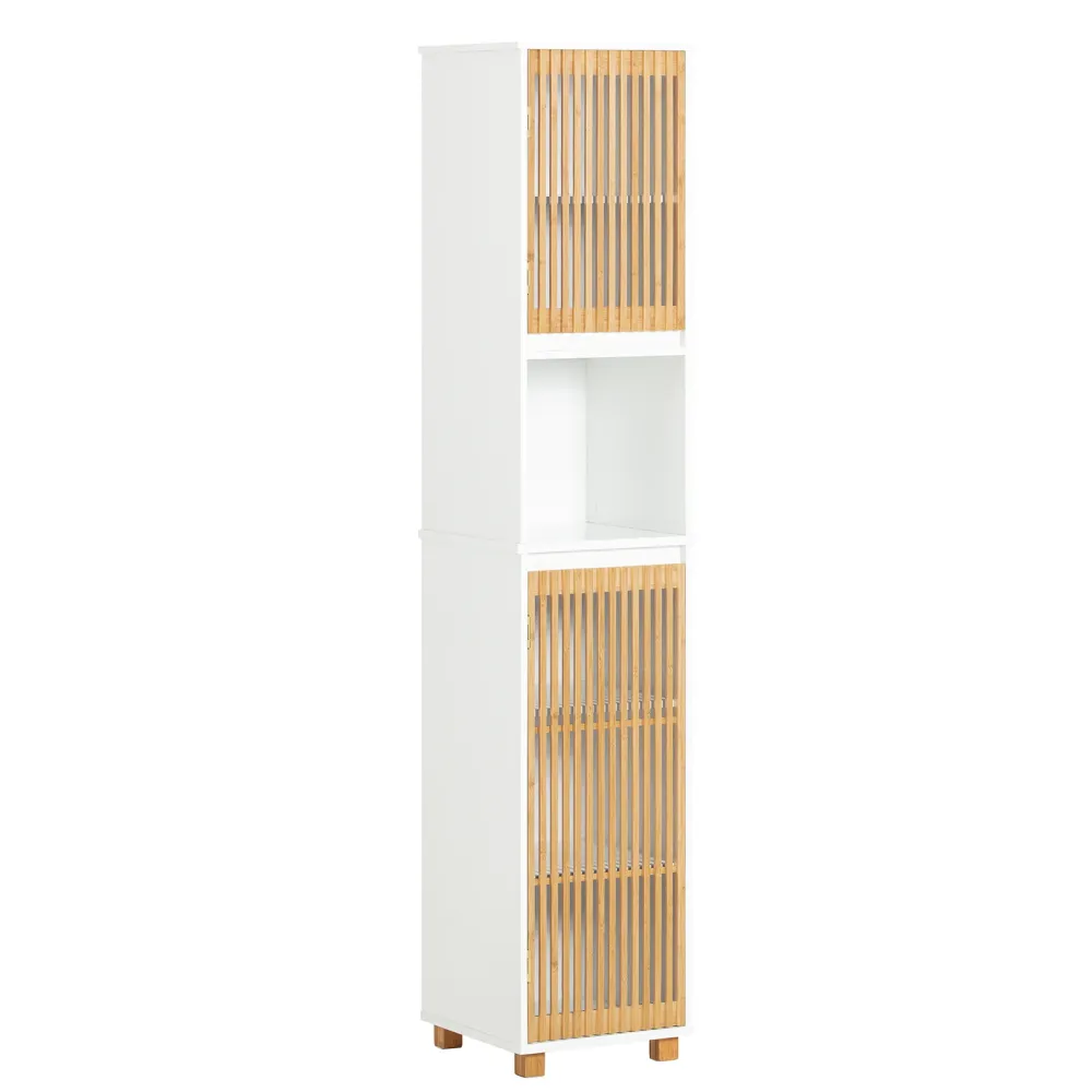 SoBuy Coloana de baie din bambus care economisește spațiu BZR127-W