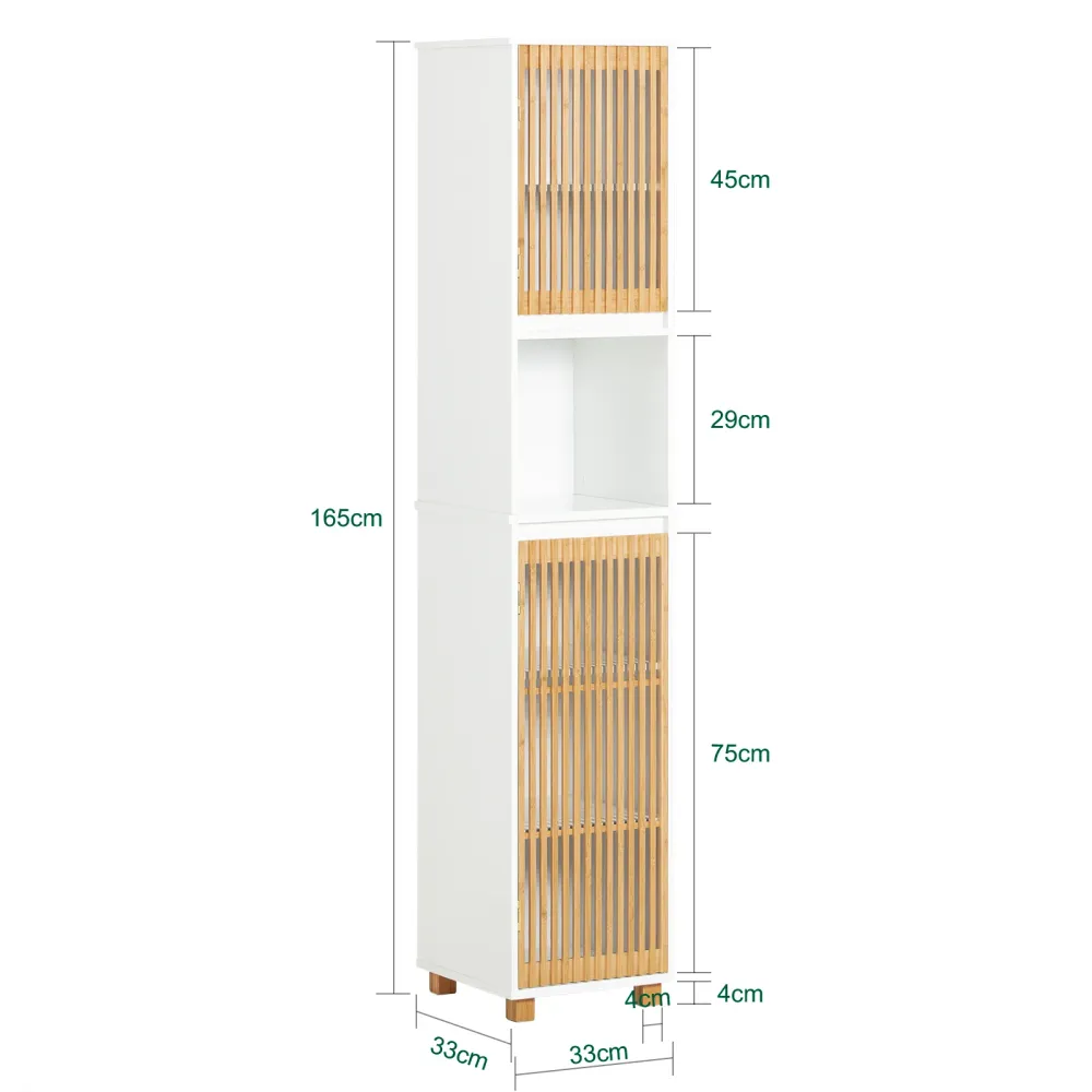 SoBuy Coloana de baie din bambus care economisește spațiu BZR127-W