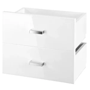 Set 2 sertare pentru birou Danzig alb lucios, 30 cm latime