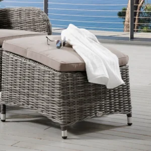 Taburet de gradina Destiny Bahia cu cadru din metal, 59x54 cm