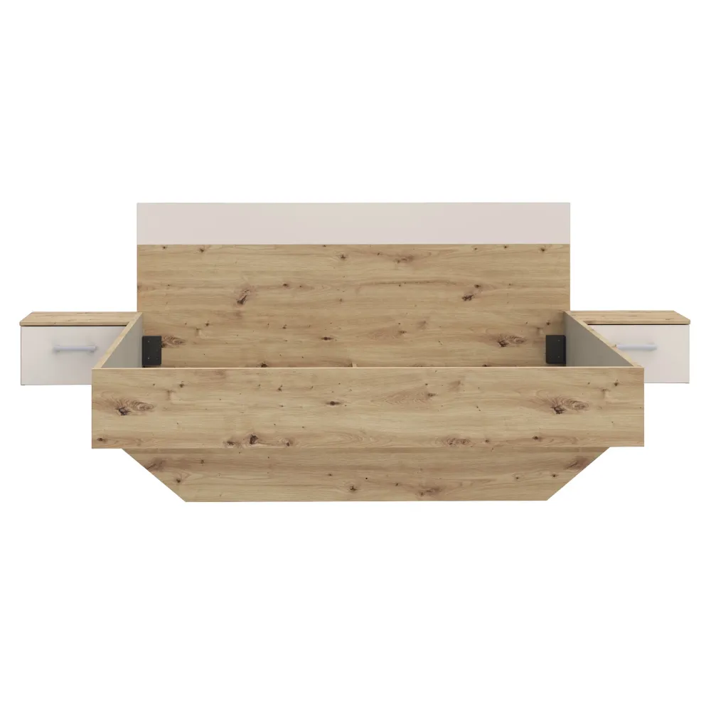 ENES Set mobilier dormitor, dulap, comodă, pat și 2 noptiere