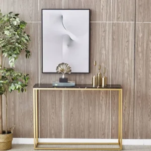 Consola Asi Home Artur, 100 cm x 80 cm x 30 cm, Auriu, Negru