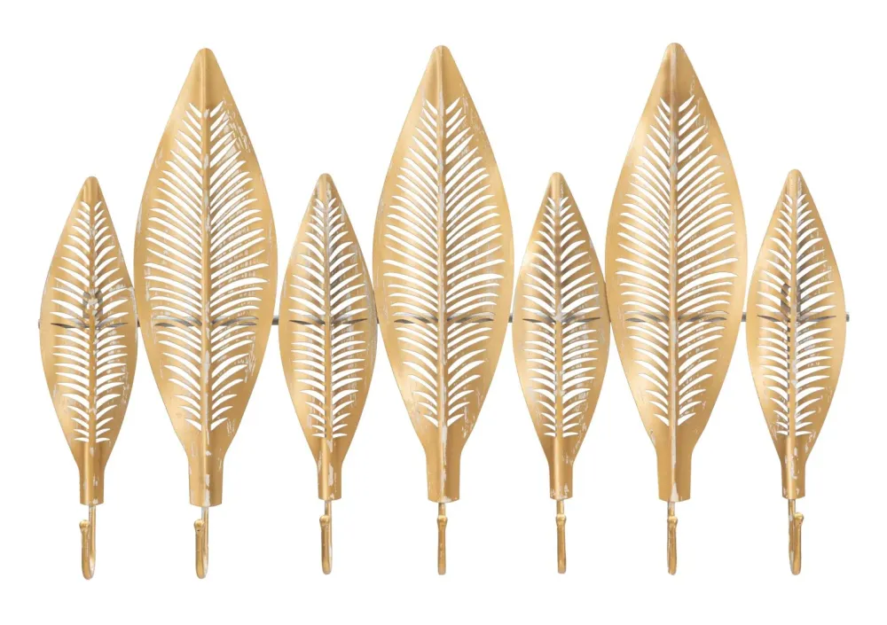 Cuier Mauro Ferretti Long Leaf 65X42,5X6 cm, Auriu