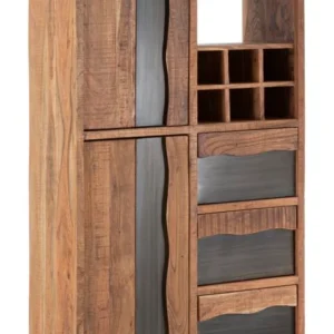 Bookshelf Yellowstone 88X40X195, Lemn de salcam nilotic, cm, Maro/Negru