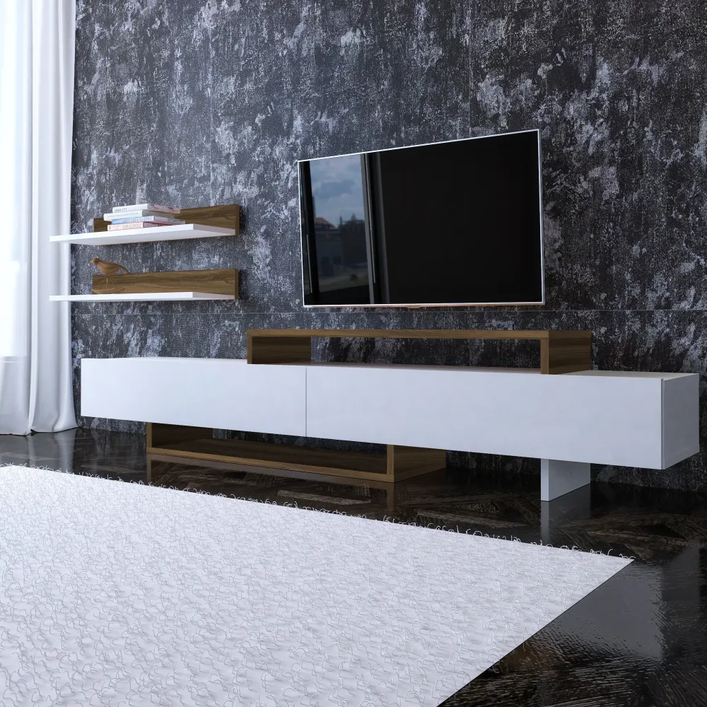 Comodă TV Asi Home Nirvana - Alb, Teak