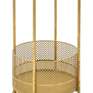 Masuta Mauro Ferretti Basket Ø35X62 cm, Auriu/Alb