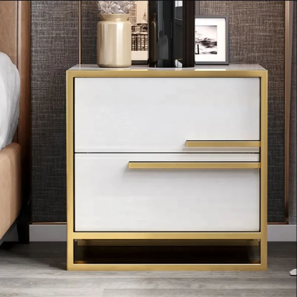 Noptiera cu 2 Sertare Luxury Line Simplicity Alba