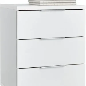 Noptieră albă Schlafkontor cu 3 sertare, 42 cm latime