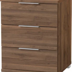 Noptieră Schlafkontor cu 3 sertare culoare nuc 46 cm latime