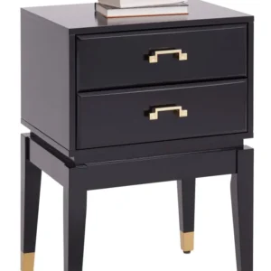 Noptiera Borig cu design elegant neagra 45 cm lățime