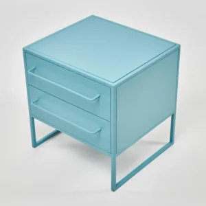 Noptiera doua sertare, mdf vopsit, bleu turcoaz, colectia Ocean