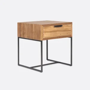 Noptiera lemn masiv teak, metal Banjar