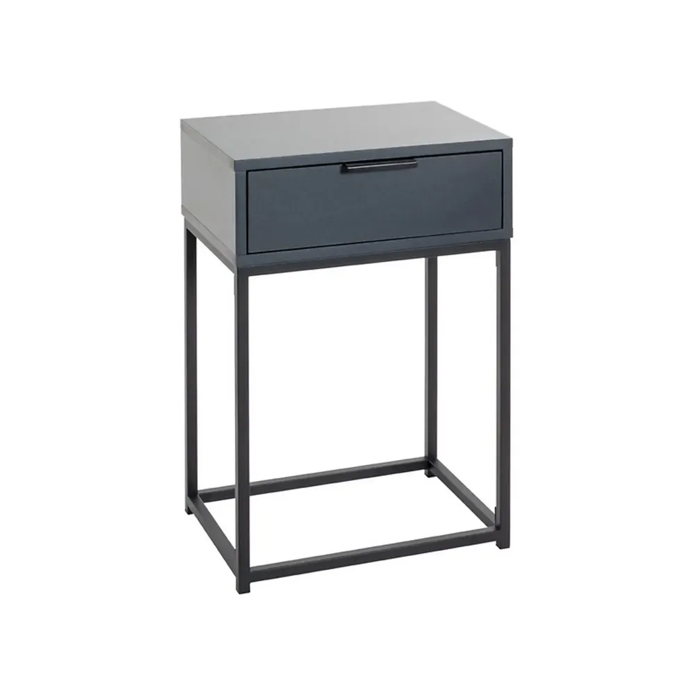 Noptiera MALMO, gri antracit/negru, PAL/metal, 40x28x60 cm