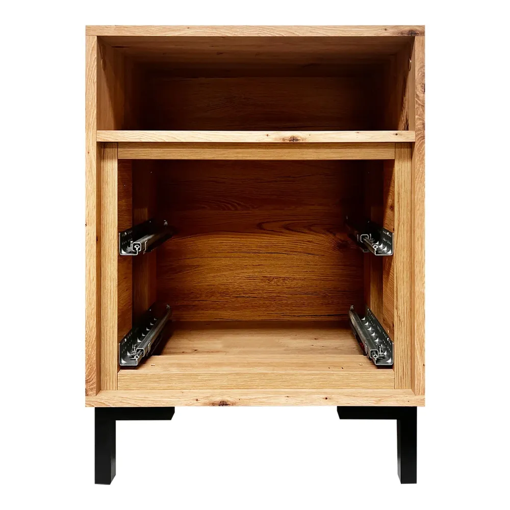 Noptiera PARII PA14, stejar artisan/gri, PAL laminat, 50x37x68 cm