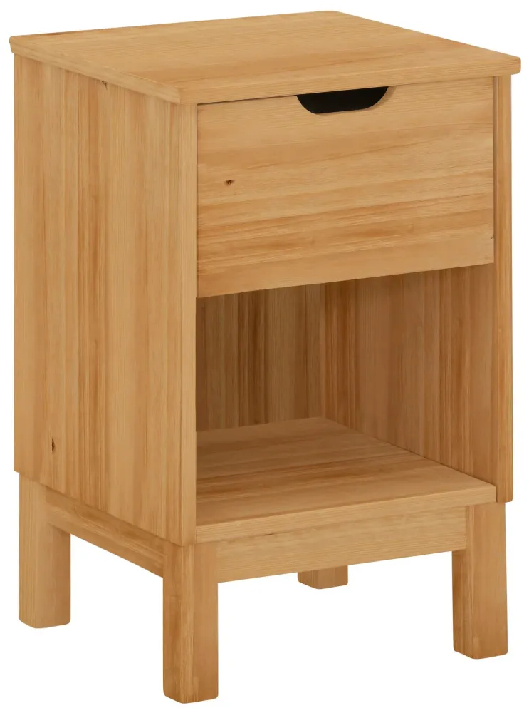 Noptiera Post din lemn de pin natur, 38 cm latime