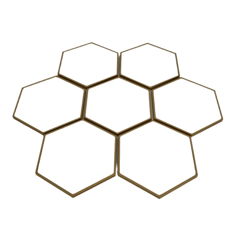 Set 7 Oglinzi Hexagonale Aurii