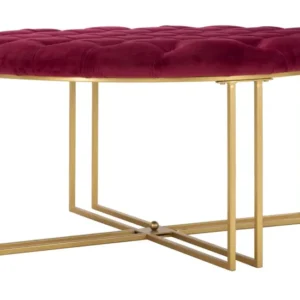 Puff Mauro Ferretti X Bordeaux Ø 90X49 cm, Auriu/Visiniu