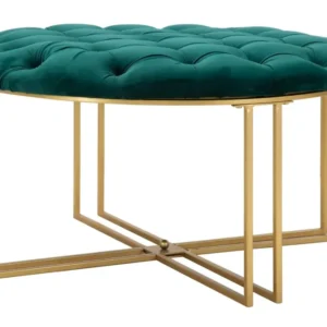 Puff Mauro Ferretti X Green Ø 90X49 cm, Auriu/Verde